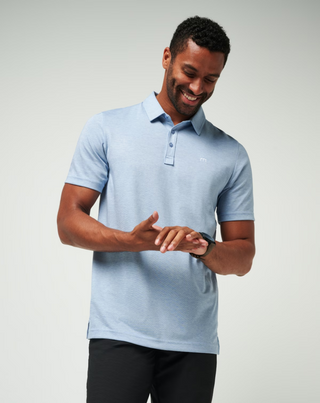 The Zinna Polo - Heather Light Blue