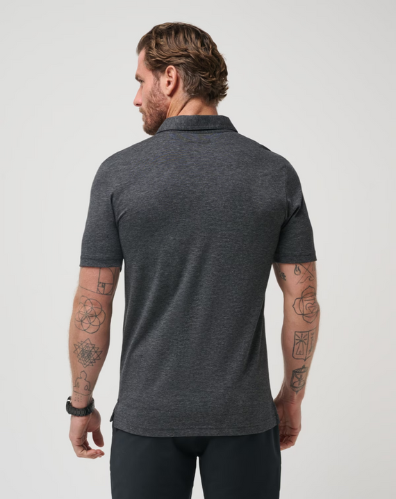 The Zinna Polo - Heather Black