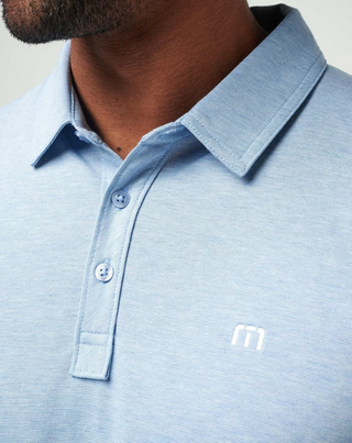 The Zinna Polo - Heather Light Blue