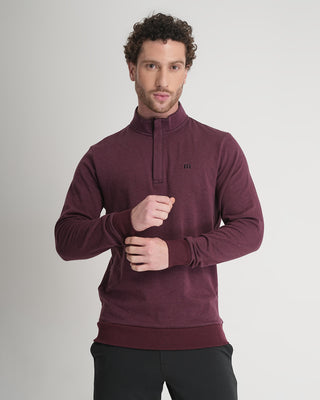 Cloud Quarter Zip 2.0 - Heather Dark Red