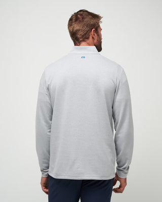 Heather Light Grey Upgraded Chest Stripe Quarter Zip Jacket